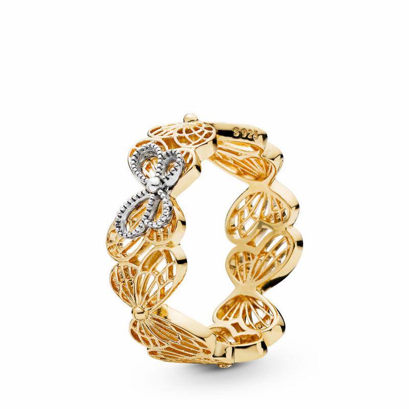 Pandora Shine™ Openwork Butterflies Stackable Ring Silver Egypt DG5609874